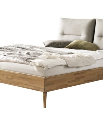 Lit Emilia Hasena Hêtre coeur rouge bois massif 730-Cyclo cream 160x200 cm Blanc / Brun