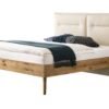 Bett Mira Hasena Eiche massivholz-373-Campos creme 140x200 cm Beige / Braun