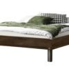 Bett Senza Hasena Nussbaum massiv 160x200 cm, Grau/Silber / Braun