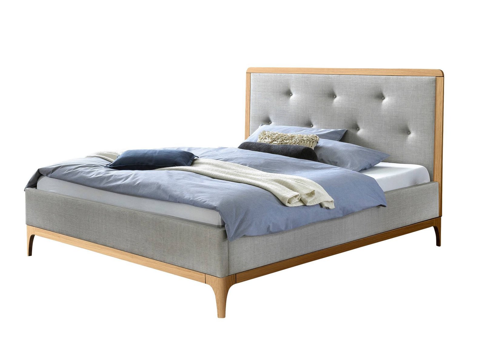 Bett Silento Hasena 140x200 cm Grau / Braun