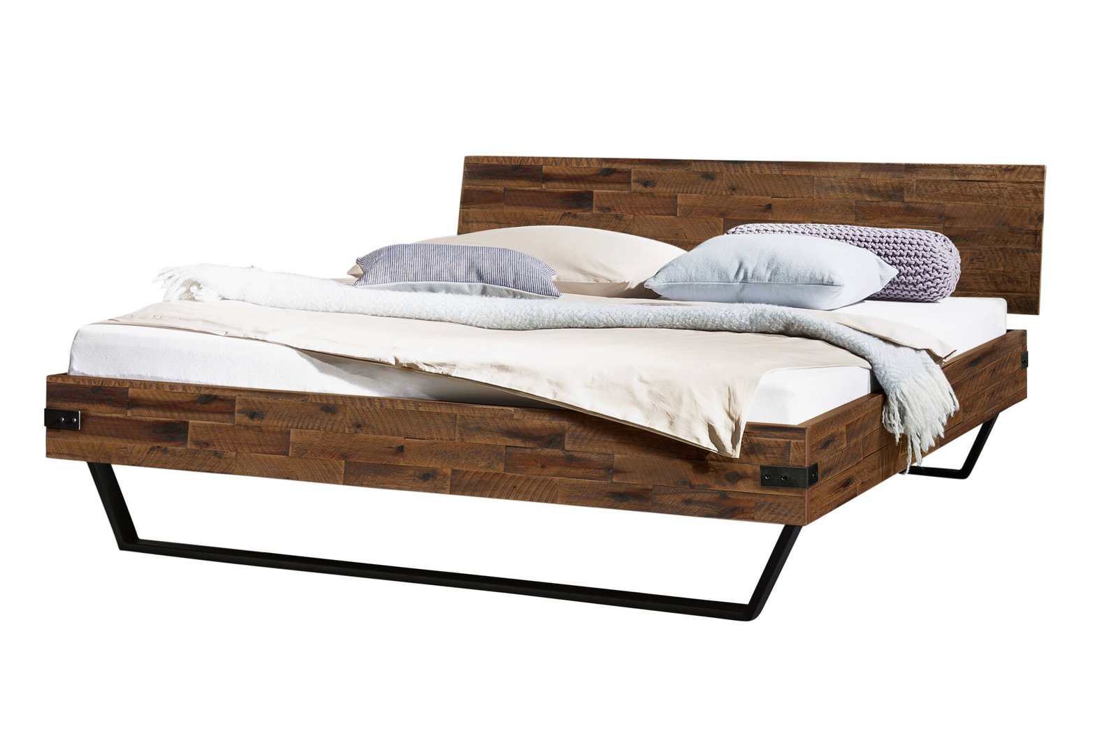 Bett ses otto des zweiten Hasena 140x200 cm Anthrazit / Braun