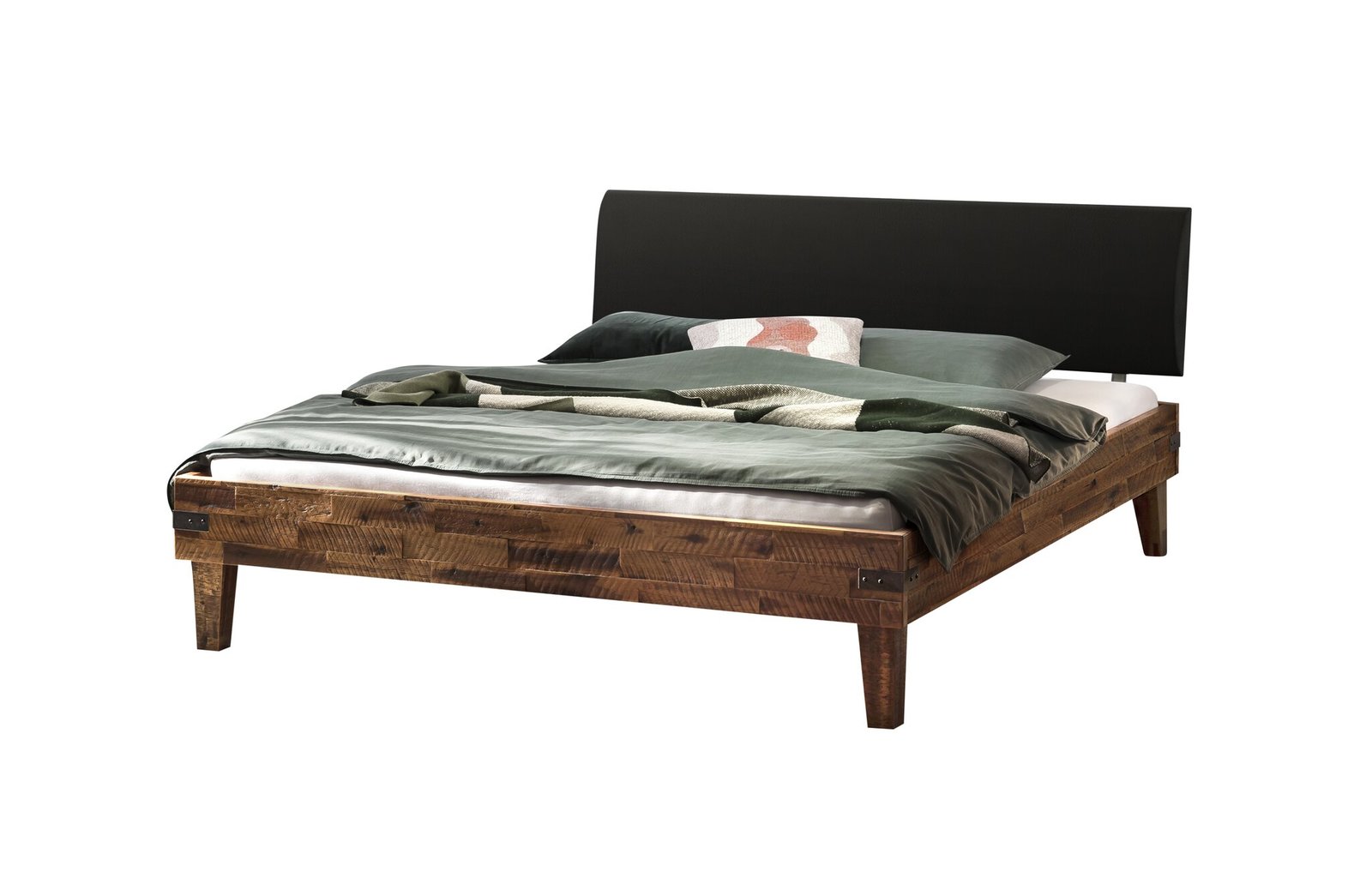 Bett Golea Hasena 140x200 cm Grau / Braun
