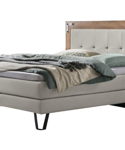 Lit boxspring Oakland Hasena 160x200 cm Gris / Brun
