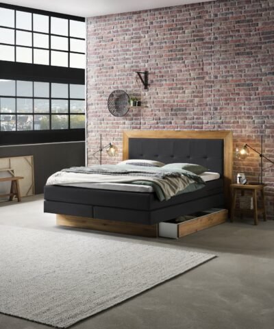 Alternative view of Lit boxspring incl. espace de rangement Texas Hasena 180x200 cm Anthracite / Brun