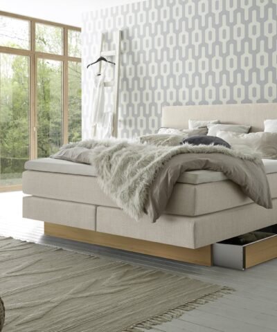 Alternative view of Lit boxspring incl. espace de rangement Denver Hasena 140x200 cm Beige / Brun