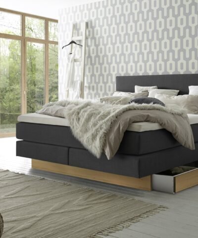 Alternative view of Lit boxspring incl. espace de rangement Denver Hasena 160x200 cm Anthracite / Brun