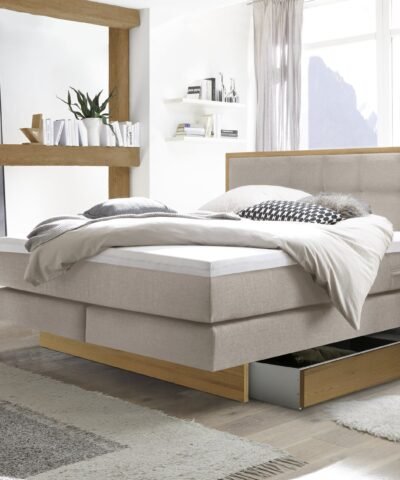 Alternative view of Lit boxspring incl. espace de rangement Ottawa Hasena 140x200 cm Beige / Brun
