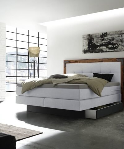 Alternative view of Lit boxspring incl. espace de rangement Nevada Hasena 160x200 cm Blanc / Brun