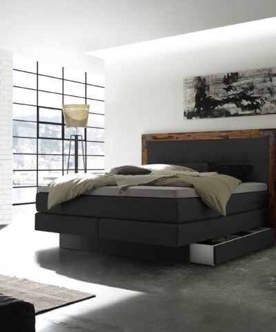 Alternative view of Lit boxspring incl. espace de rangement Nevada Hasena 160x200 cm Anthracite / Brun