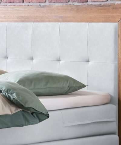 Boxspring bett inkl. stauraum Texas Hasena 180x200 cm, Weiß / Braun – Bild 3