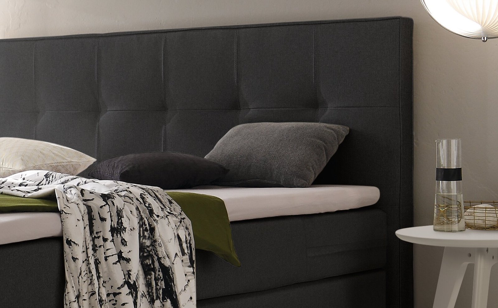 Lit boxspring incl. espace de rangement Miami Hasena 180x200 cm Anthracite / Brun – Image 3
