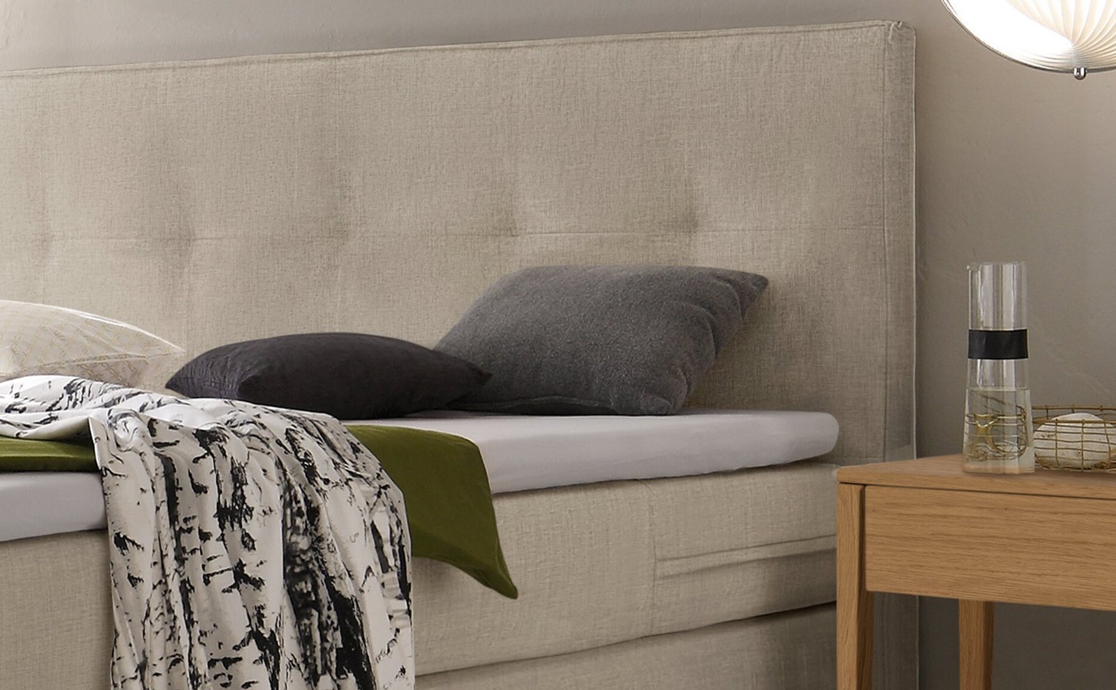 Boxspring bett Lodge Hasena 140 x 200 cm Beige / Braun – Bild 2