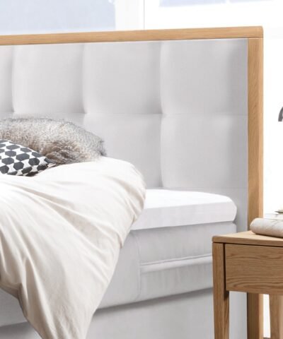 Alternative view of Lit boxspring Cottage Hasena 180x200 cm Blanc / Brun