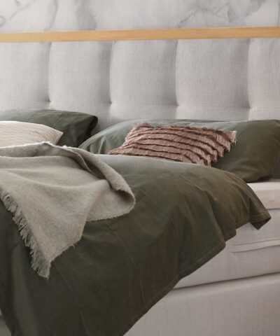 Alternative view of Lit boxspring Villa Hasena 140x200 cm Gris / Brun