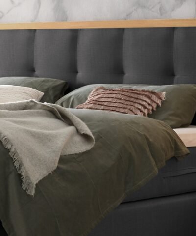 Alternative view of Lit boxspring Villa Hasena 160x200 cm Anthracite / Brun