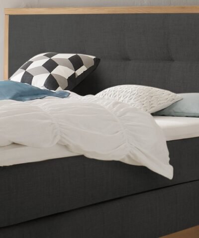 Alternative view of Lit boxspring Chalet Hasena 140x200 cm Anthracite / Brun