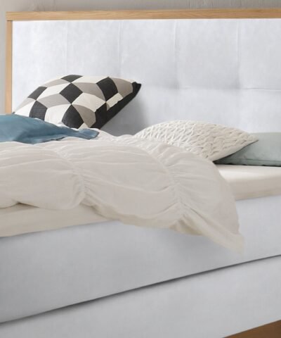 Alternative view of Lit boxspring Chalet Hasena 160x200 cm Blanc / Brun