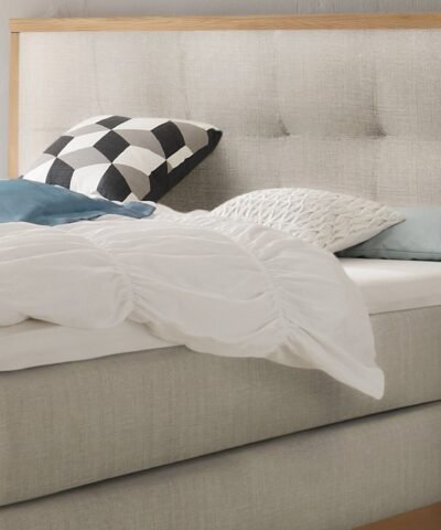 Alternative view of Lit boxspring Chalet Hasena 160x200 cm Beige / Brun