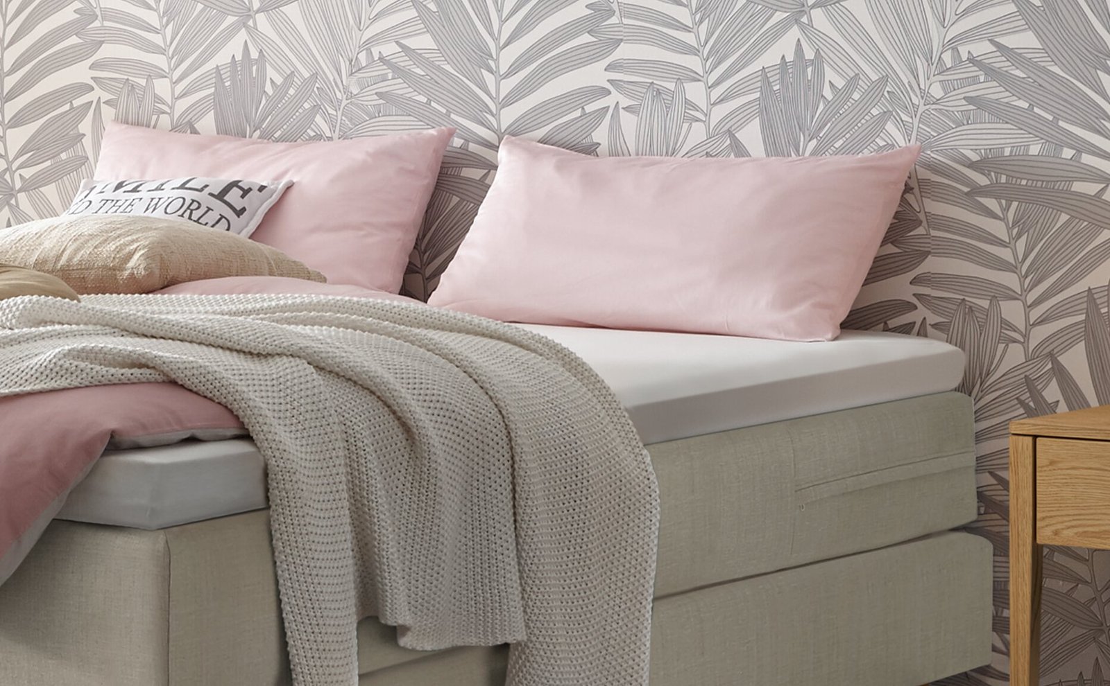 Lit boxspring Isoba Hasena 160x200 cm Beige / Brun – Image 2