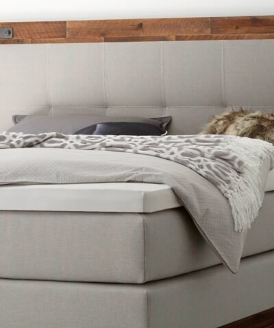 Alternative view of Lit boxspring Chicago Hasena 160x200 cm Gris / Brun