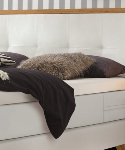 Alternative view of Lit boxspring Nordic Hasena 140x200 cm Blanc / Brun