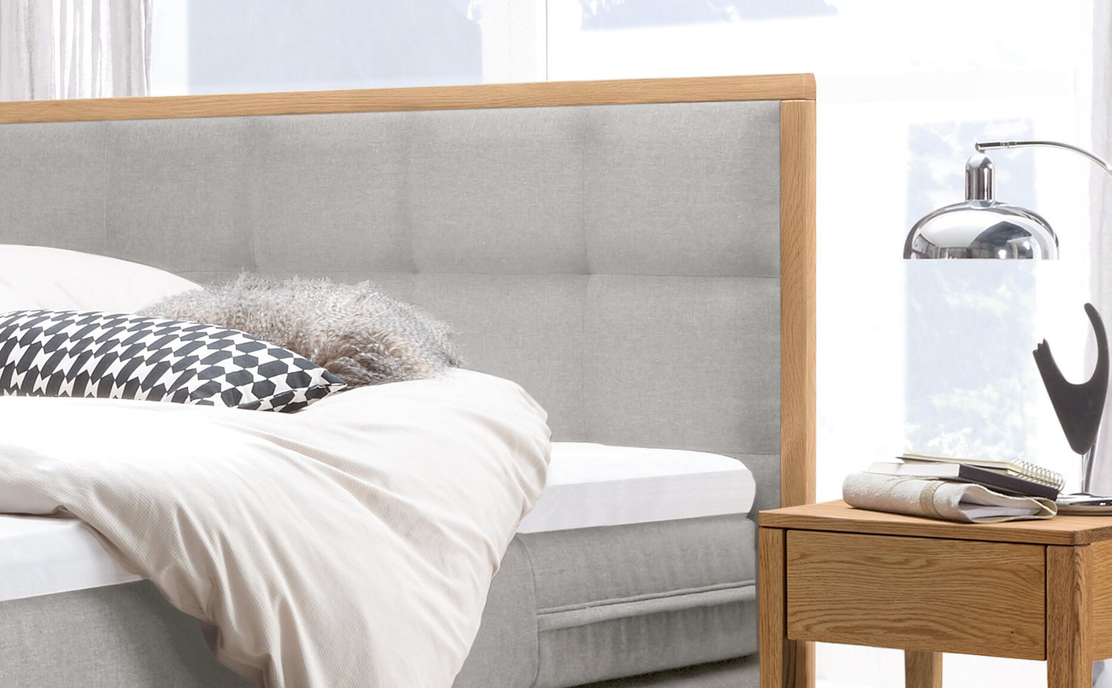 Boxspring bett inkl. stauraum Ottawa Hasena 140x200 cm Grau / Braun – Bild 3