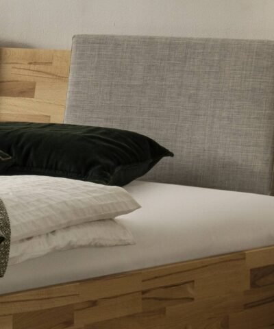 Alternative view of Lit Piemonte Hasena Hêtre coeur rouge bois massif 335-Pepe grey 180x200 cm Gris / Brun