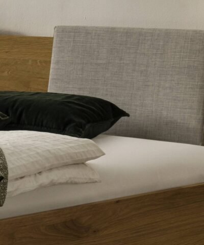 Alternative view of Lit Piemonte Hasena Chêne bois massif 335-Pepe grey 200x200 cm Gris / Brun