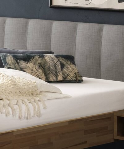 Alternative view of Lit Elia Hasena Hêtre coeur rouge bois massif 335-Pepe grey 180x200 cm Gris / Brun