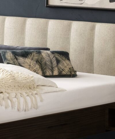 Alternative view of Lit Elia Hasena Noyer massif 327-Pepe beige 180x200 cm Beige / Brun