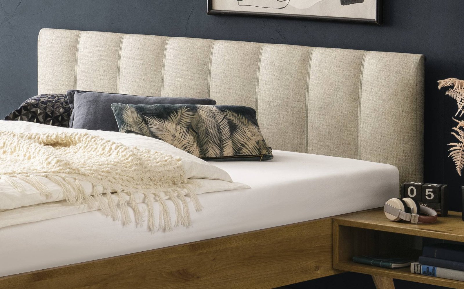 Bett Elia Hasena Eiche massivholz-327-Pepe beige 180x200 cm Beige / Braun – Bild 2