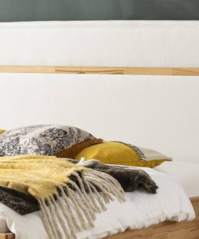 Alternative view of Lit Chiara Hasena Hêtre coeur rouge bois massif 710-Tocco white 200x200 cm Blanc / Brun