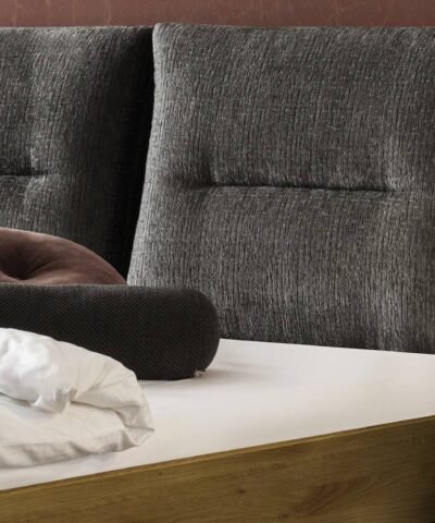 Alternative view of Lit Totti Hasena Chêne bois massif 751-Fusio anthracit 140x200 cm Anthracite / Brun