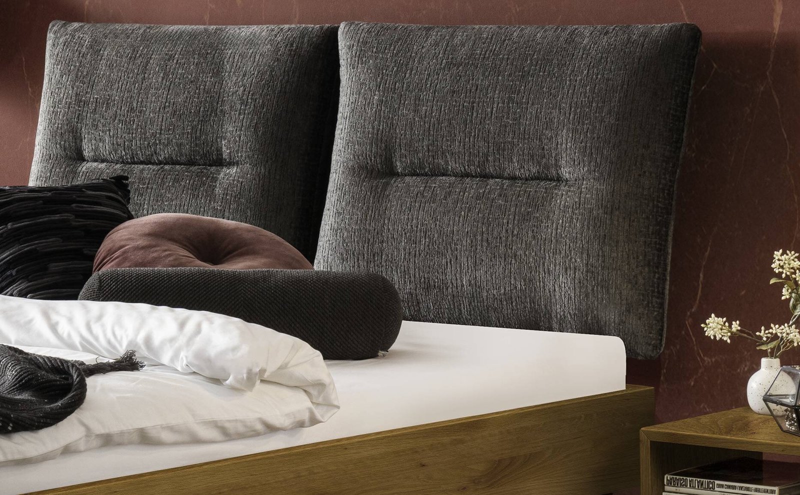 Bett Totti Hasena Eiche massivholz-751-Fusio anthracit 140x200 cm Anthrazit / Braun – Bild 2
