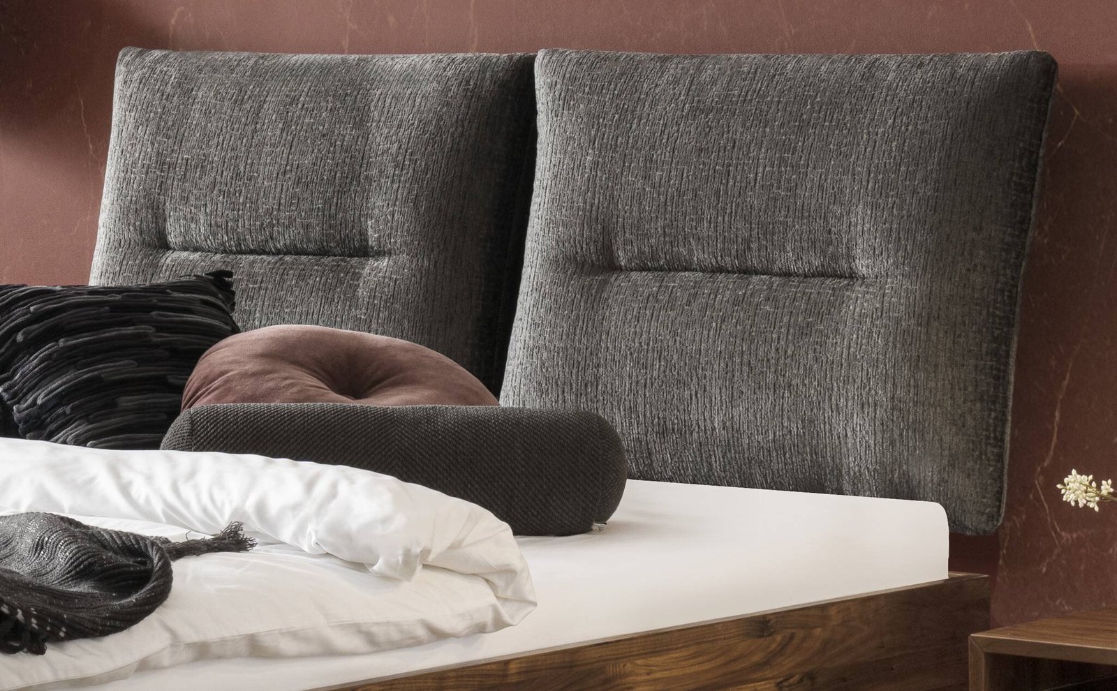 Bett Totti Hasena massivem Nussbaum 751-Fusio anthracit 180x200 cm Anthrazit / Braun – Bild 2