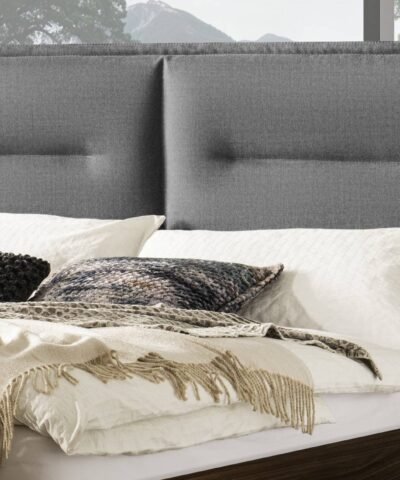 Alternative view of Lit Marisa Hasena Noyer massif 390-Alpina lightgrey 160x200 cm Anthracite / Gris / Brun