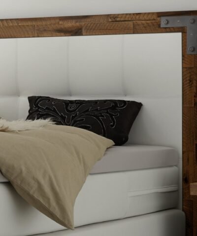 Alternative view of Lit boxspring Memphis Hasena 140 Blanc / Brun