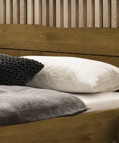 Alternative view of Lit Arezzo Hasena Chêne bois massif 180x200 cm Anthracite / Brun