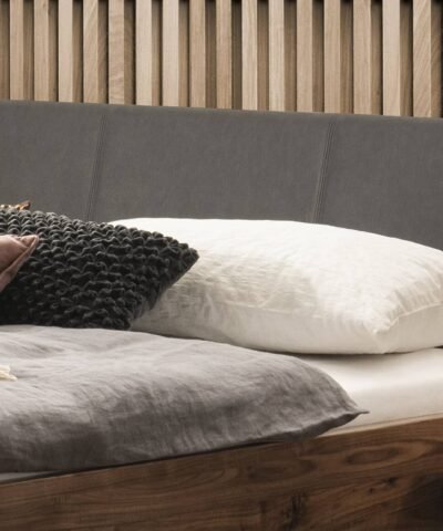 Alternative view of Lit Adriano Hasena Noyer massif 336-Kul smoke 140x200 cm Anthracite / Gris / Brun