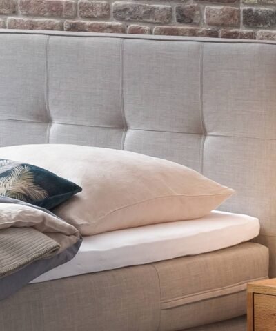 Alternative view of Lit boxspring Finca Hasena 140x200 cm Gris / Brun