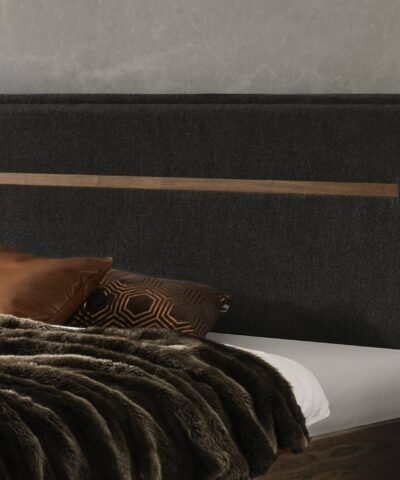 Alternative view of Lit Ostia Hasena Noyer massif 641-Ritorno anthracit 200x200 cm Anthracite / Brun