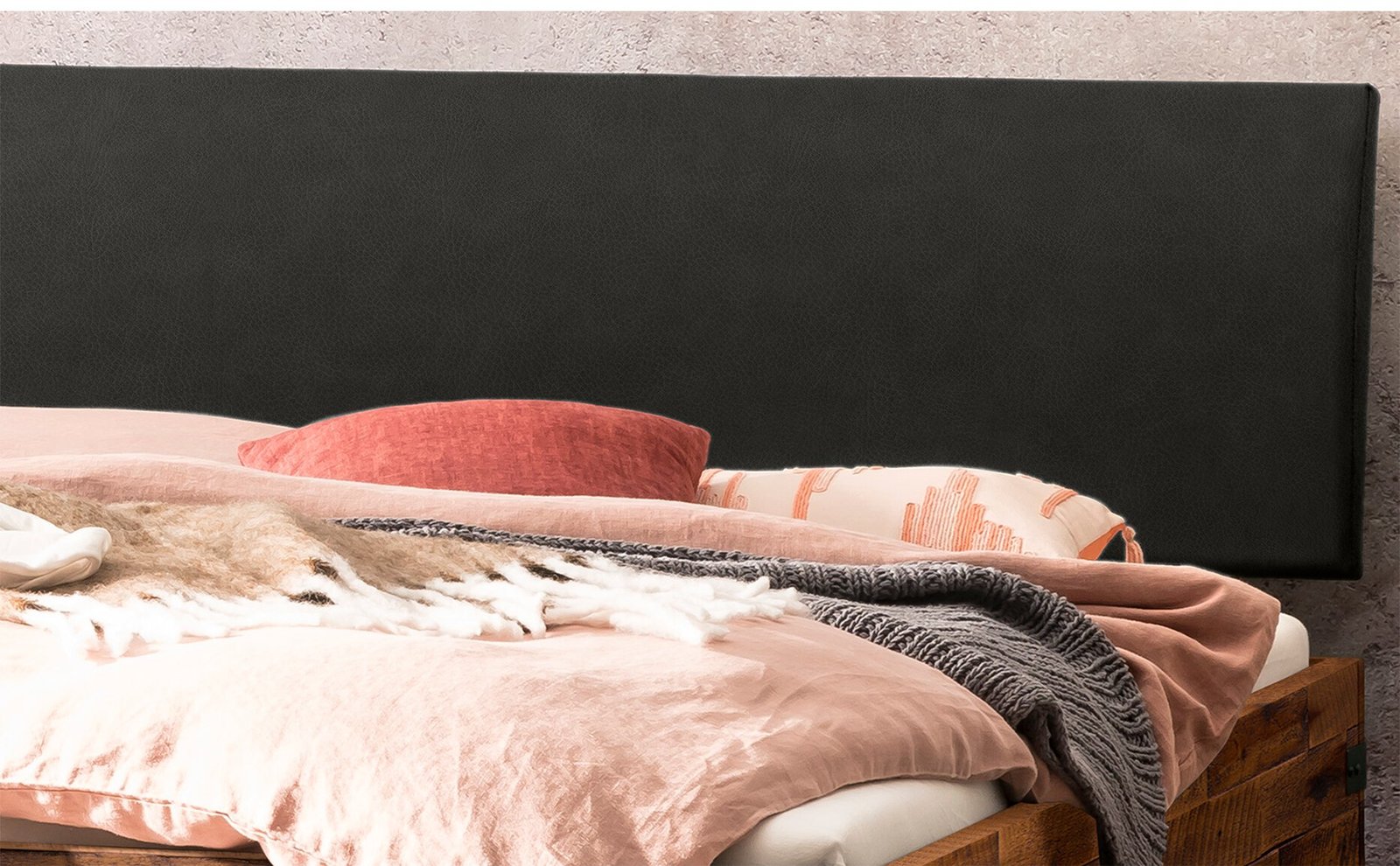 Bett Lecona Hasena 160x200 cm Anthrazit / Grau / Braun – Bild 2