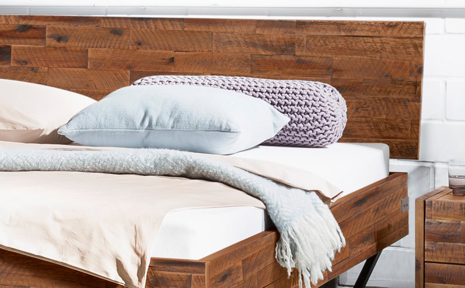 Bett ses otto des zweiten Hasena 140x200 cm Anthrazit / Braun – Bild 2