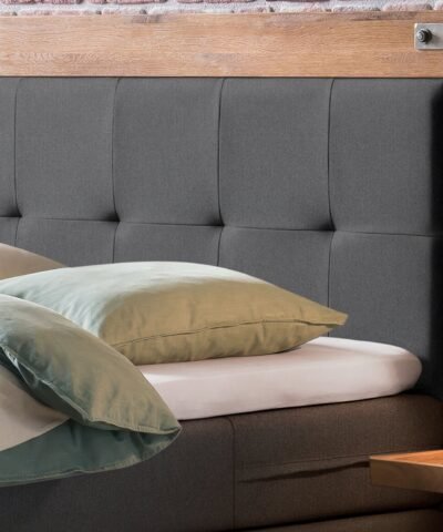 Alternative view of Boxspring bett Oakland Hasena 140x200 cm Grau / Anthrazit / Braun