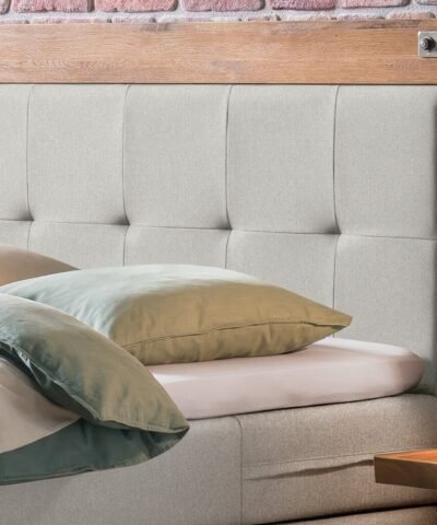 Alternative view of Lit boxspring Oakland Hasena 140x200 cm Gris / Brun