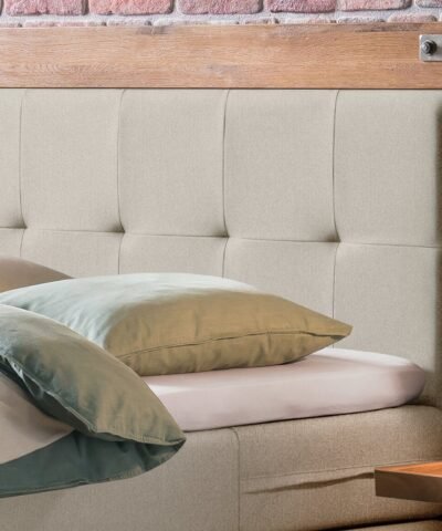 Alternative view of Lit boxspring Oakland Hasena 180x200 cm Gris / Beige / Brun
