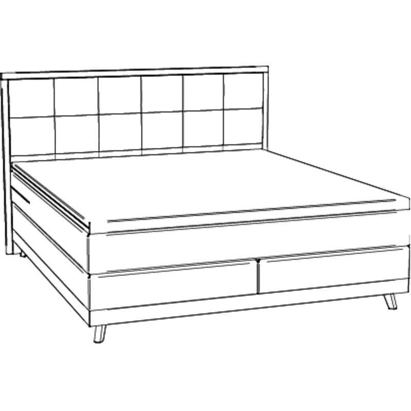 Lit boxspring Villa Hasena 160x200 cm Blanc / Brun – Image 3