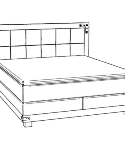 Boxspring bett Chicago Hasena 140x200 cm Grau / Braun – Bild 3