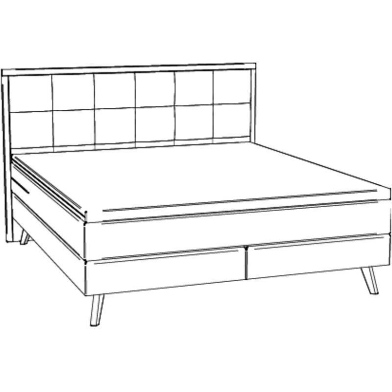 Lit boxspring Nordic Hasena 140x200 cm Blanc / Brun – Image 3