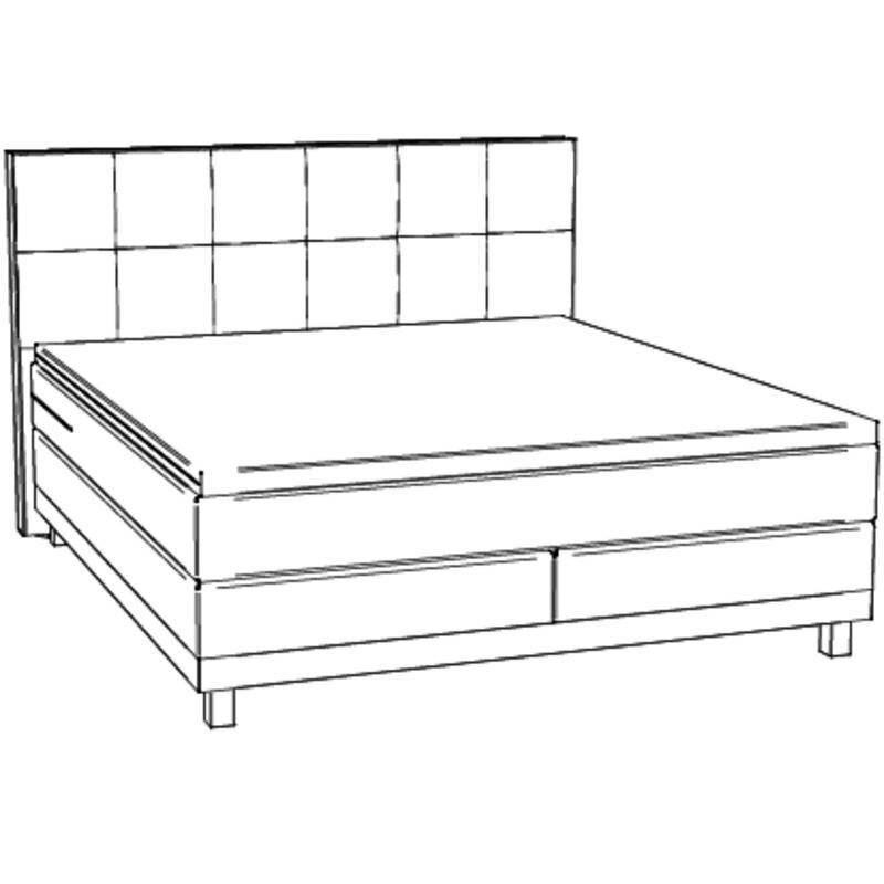 Lit boxspring Bella Hasena 160x200 cm Gris / Brun – Image 3